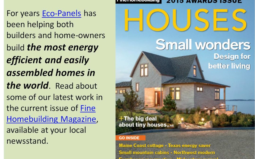 Eco-Panels in Latest Issue of Fine Homebuilding Magazine