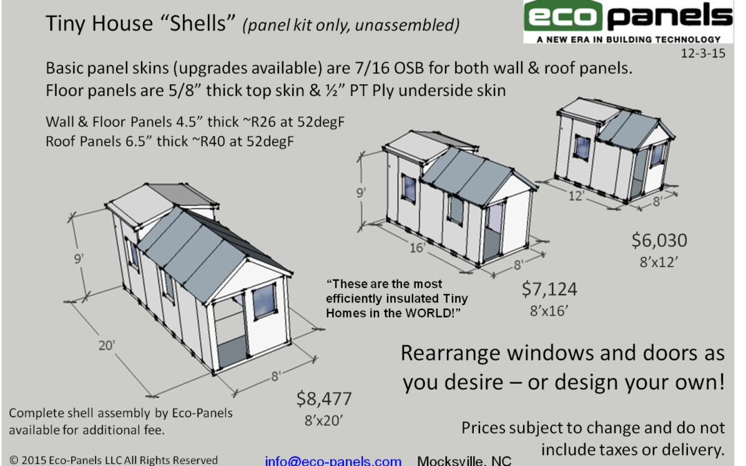 Tiny Home Shell Packages – Panel Kits Pre-Assembled or DIY